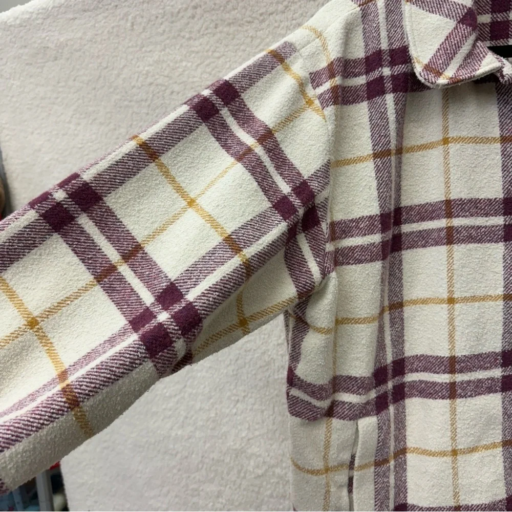 ba&sh Wool Oversized Qetsia Plaid Shacket Rent the Runway Size Medium RTR $385